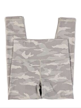 Athleta Elation 7/8 Tight Leggings XS Grey Beige Camo High Rise Yoga 563650-00